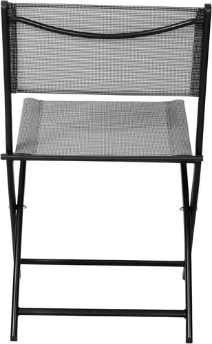 Vista 6 de Flash Furniture Brazos - Sillas plegables comerciales para interiores y exteriores, respaldos/asientos Flex Comfort, marcos de metal, diseño Negro