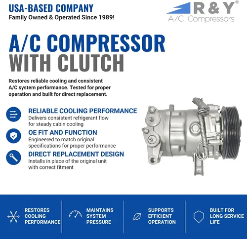 Vista 2 de RYC Compresor de aire acondicionado automotriz y embrague de A/C FG576 (se adapta a Jeep Liberty 3.7L 2002, 2003, 2004, 2005)