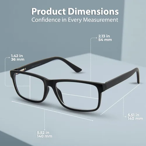 Vista 7 de BLUE CUT - Gafas de bloqueo de luz azul para hombres y mujeres – Anteojos antifatiga para computadora y juegos para reducir la fatiga ocular, negro