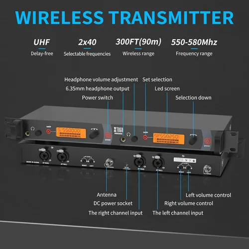 Vista 2 de Xtuga RW2080 – Sistema de monitoreo de audio In Ear, Rocket