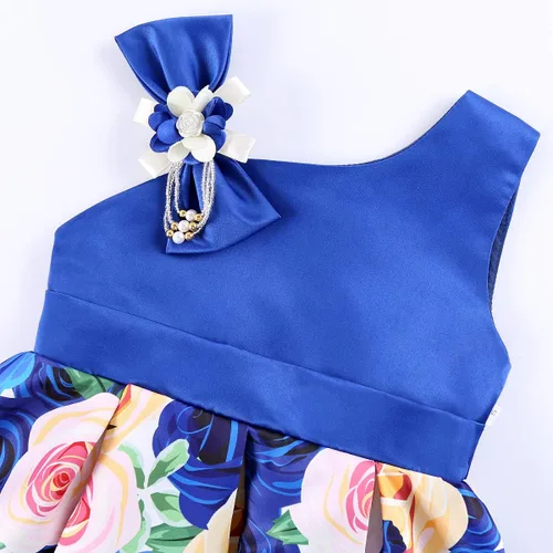 Vista 4 de LLQKJOH Vestido de niña con volantes de encaje para boda, vestidos de dama de honor