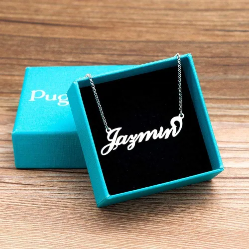 Vista 2 de SexyMandala personalizado nombre collar inicial collar personalizado plata esterlina original fuente colgante joyería mismo día envío regalo