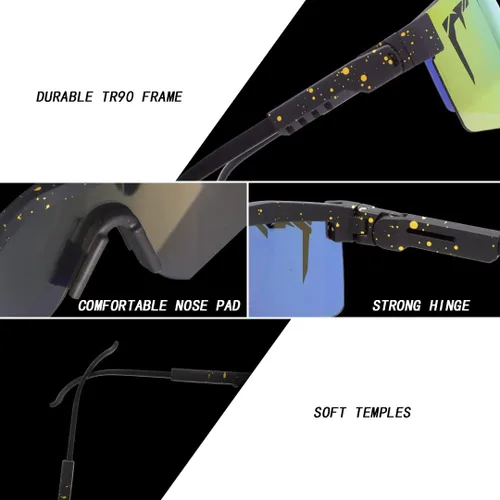 Vista 5 de Gafas de sol polarizadas de ciclismo para hombres y mujeres gafas deportivas UV400 para jóvenes gafas resistentes al viento para béisbol correr golf