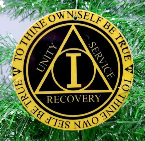 Vista 3 de AA Sobriety Sober - Adorno de Navidad con temática de 12 pasos (A122)