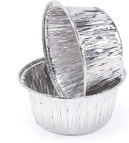 Vista 2 de Kingrol Paquete de 300 moldes de papel de aluminio, tazas desechables de 4 onzas para tarta, cupcake, soufflé, aperitivo