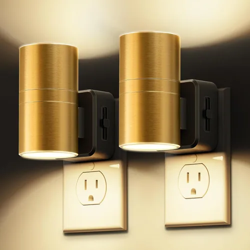 Vista 26 de L LOHAS LED Las luces nocturnas se enchufan a la pared, luz nocturna con Anillo de oro-3CCT