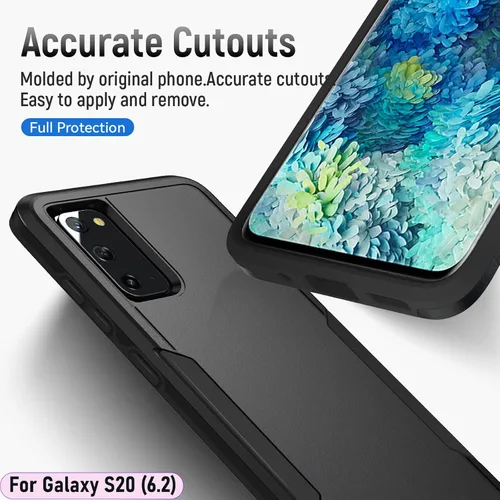 Vista 5 de Funda híbrida de doble capa para Galaxy S20 de 6.2 pulgadas, resistente a los golpes, resistente a los golpes, con 1 soporte magnético