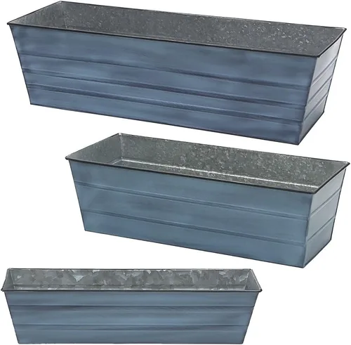 Vista 4 de Achla Designs C-21NB Caja de Ventana, Grande, Azul