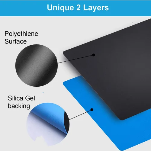 Vista 2 de Alfombrilla de mouse para computadora, superficie de plástico, material preciso y suave, saludable, ultrafino para laptop, PC y computadora
