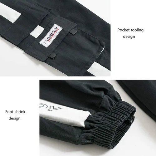 Vista 8 de XYXIONGMAO Pantalones deportivos casuales para hombre, pantalones deportivos holgados y casuales de hip hop, pantalones cargo negros para hombre