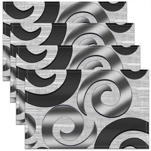 Vista 39 de Modern Circles - Juego de 4 manteles individuales de 12 x 18 pulgadas, patrón geométrico abstracto, decorativo, para niños, adolescentes y adultos