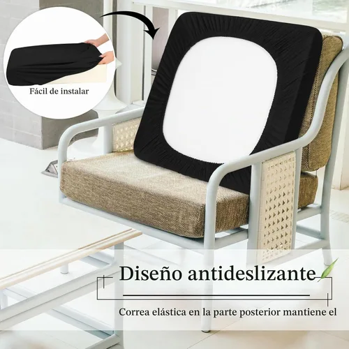 Vista 5 de Newwiee Funda de cojín, para cojín de asiento de sofá o sillón, 8 unidades, elástica, para sofá, muebles de patio y exteriores, de repuesto, suave