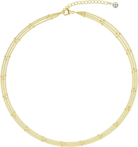 Vista 20 de CHESKY Collar con dije de satélite de moda para mujer, chapado en oro de 14 quilates/chapado en plata, gargantilla delicada, collares de cuentas