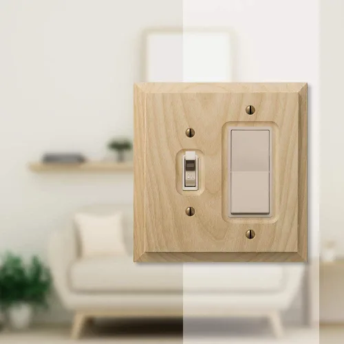 Vista 3 de Amerelle Baker Single Toggle/Single Rocker Placa de pared de madera sin terminar