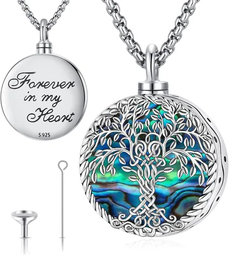 Vista 14 de Eusense Tree of Life for Ashes Urn Necklace Cremation Jewelry Oro