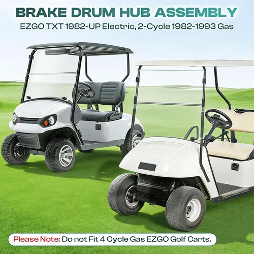 Vista 7 de Drive-up Conjunto de cubo de tambor de freno de carrito de golf para modelos EZGO TXT Electric 1982 en adelante sustituye al OEM 19186-G1, 2 paquetes