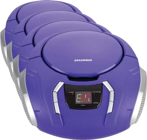 Vista 2 de Proscan Elite - Caja de CD portátil con radio AM/FM, auxiliar, color morado