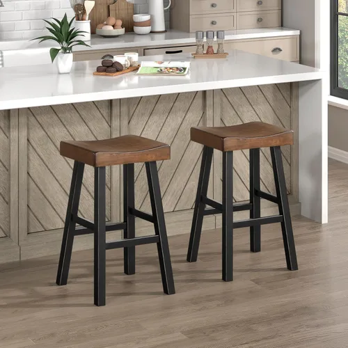 Vista 12 de Juego de mesa de bar Lexicon para 3, juego de mesa pequeña de cocina, mesa de isla de cocina con 3 taburetes de bar de silla de montar, juego