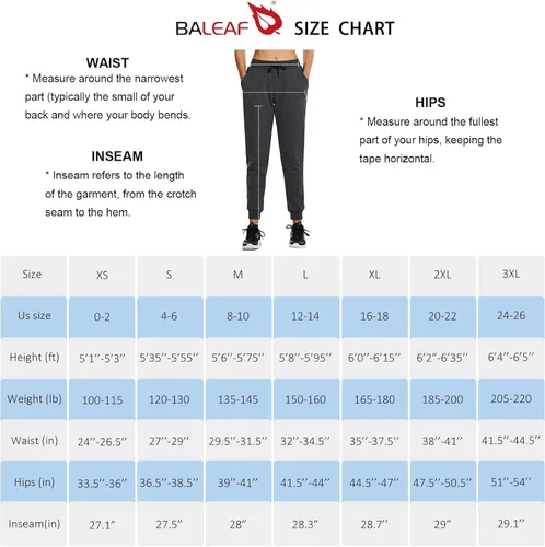 Vista 6 de BALEAF Women's Sherpa Lined Joggers Warm Fleece Athletic Sweatpants Winter Lounge Walking Pants
