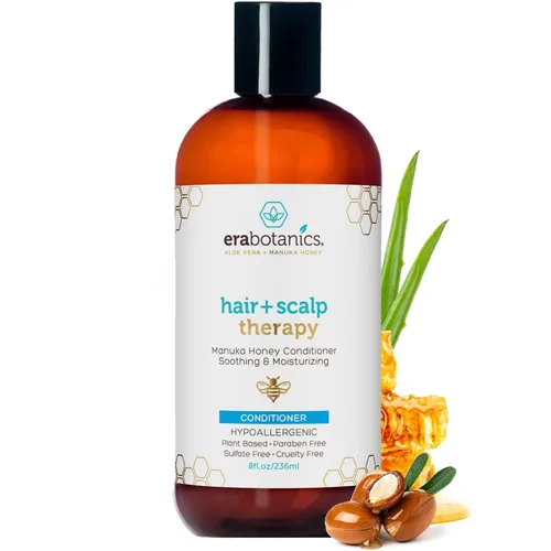 Vista 3 de Era Organics Champú y acondicionador de miel de Manuka - Set de champú y acondicionador sin sulfato para hidratar la picazón, el cuero cabelludo