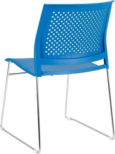 Vista 5 de Norwood Silla apilable de oficina con base de trineo cromado, con respaldo perforado (paquete de 5)