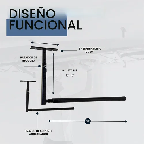 Vista 2 de StoreYourBoard Almacenamiento de techo para kayak, soporte organizador de garaje resistente ajustable