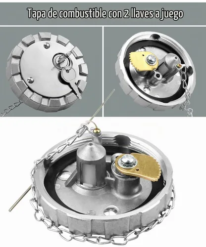 Vista 4 de Tapón de combustible diesel con bloqueo 572.1036 apto para semircamiones, 2 llaves Tapa de rosca gruesa de 3-1/2" con 5.5 TPI para Kenworth