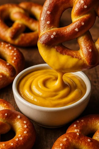 Vista 7 de Mostaza dulce y picante de East Shore - Mostaza gourmet para pretzels, sándwiches y glaseados, tarro de 5 onzas