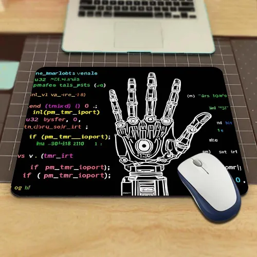 Vista 4 de Alfombrilla de mouse para juegos, modelo de dibujo de brazo robótico, ideas de robótica, inteligencia artificial, prótesis biónicas, ciencia