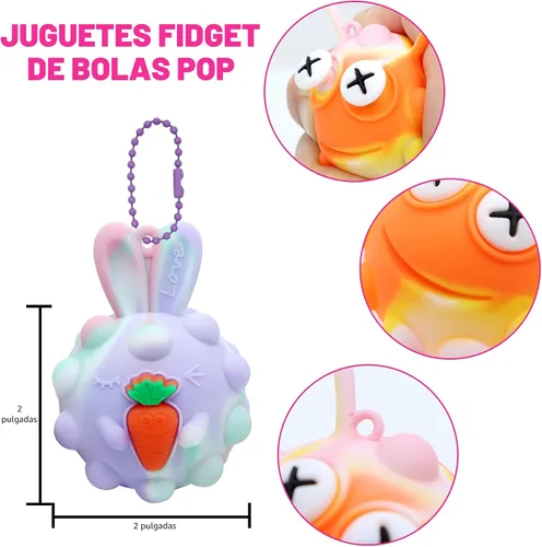 Vista 2 de KissFree PAQUETE DE 18 Pelotas Pop de Animales Recuerdos de Fiesta para Niños, Pelotas Pop 3D Juguetes Fidget, Regalos de Cumpleaños para Niños