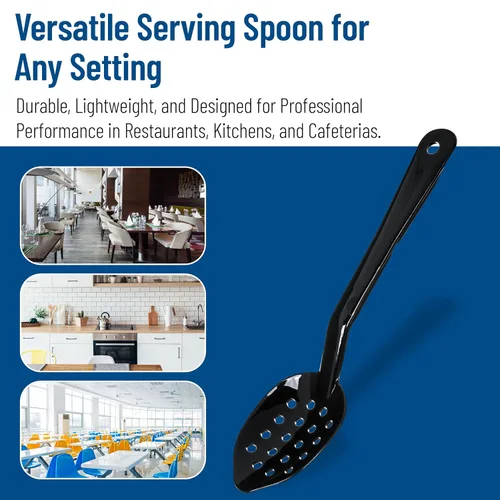 Vista 7 de Carlisle FoodService Cucharas para servir, utensilios de cocina perforada de policarbonato perforado de 11 pulgadas, resistente al calor de 212 °F