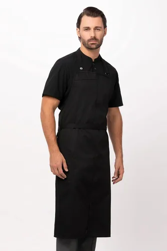 Vista 7 de Chef Works Brio Chef's Bib Delantal para hombre, Negro
