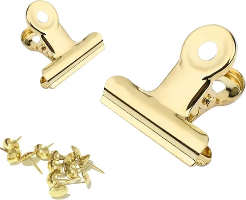 Vista 8 de Pinzas Bulldog con agujero para pasador, clips de archivo de papel con resorte fuerte, clips de metal pequeños, abrazaderas de sellado para bolsas