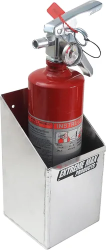 Vista 5 de Extreme Max 5001.6091 Soporte de almacenamiento de extintor de aluminio para remolque cerrado, taller, garaje, plateado