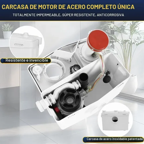 Vista 5 de bomba del macerador 800W para el sistema Upflush del sótano, alta elevación