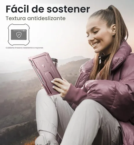 Vista 5 de Dexnor Funda para Samsung Galaxy Tab S7 FE de 12.4 pulgadas (2021), [protector de pantalla y soporte integrados] con soporte para bolígrafo