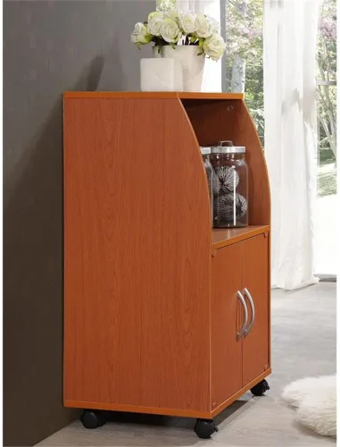 Vista 4 de Pemberly Row Carrito de cocina para microondas en cereza