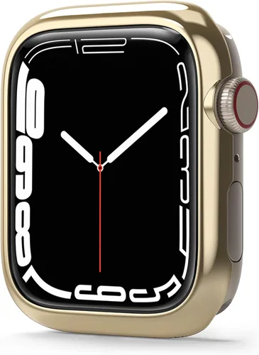 Vista 9 de Ringke Estilo de bisel [elegante marco de acero inoxidable] compatible con Apple Watch Series 9, 8, 7 (1.772 pulgadas), protector antiarañazos, Gris