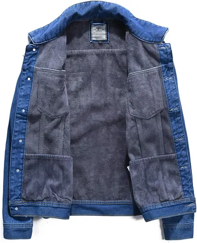 Vista 3 de DBM Slim Plus - Chaqueta de mezclilla de algodón con múltiples bolsillos para hombre