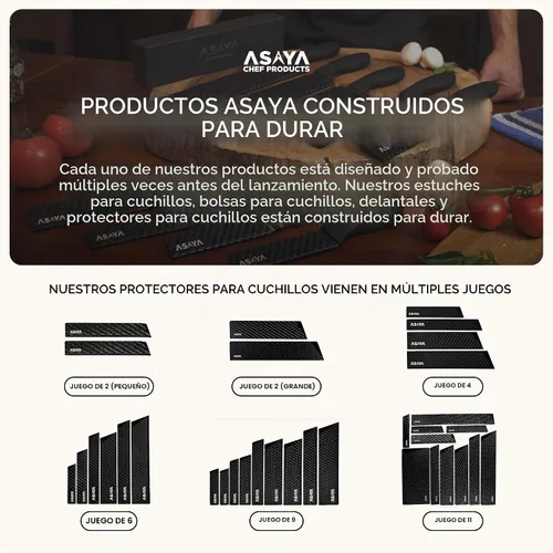 Vista 6 de Asaya Protectores profesionales para filos de cuchillo, dos fundas universales para cuchillos Streak, 6 x 1 pulgada, extra resistente, plástico ABS