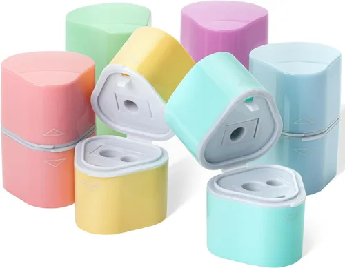 Vista 12 de Mr. Pen - Sacapuntas para lápices de colores, paquete de 3, 3 agujeros, manual de sacapuntas Sacapuntas de mano, caja de basura grande, compatible