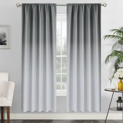Vista 51 de SimpleHome Cortinas Pequeñas Negras Impermeables con Bolsillo para Barra Suave para Cocina, Cortinas Impermeables con Bolsillo para Barra