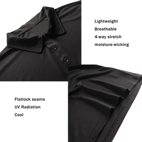 Vista 7 de Facitisu Polo para hombre, manga corta, cuello de golf, casual, secado rápido, para hombre