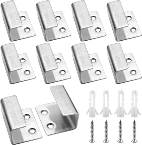 Vista 11 de Luomorgo 10 Piezas Colgador de Pared para Exhibición de Azulejos, Ganchos de Soportes de Montaje en Pared de Acero Inoxidable, Colgador de Azulejos