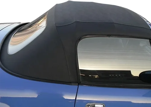 Vista 5 de Capota de vinilo de repuesto para automóvil descapotable Mazda Miata Cabriolet (para modelos 1990-96), con ventana de plástico transparente, Marrón
