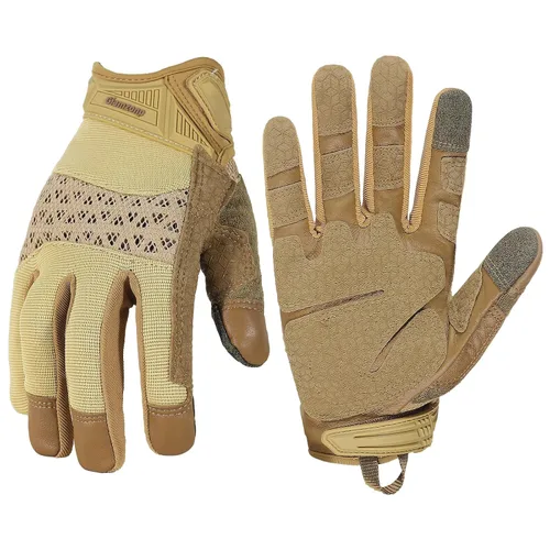 Vista 24 de HANDLANDY Guantes de trabajo de agarre para mujeres y hombres, guantes de trabajo de seguridad y utilidad para jardín, guantes de mecánicos Negro