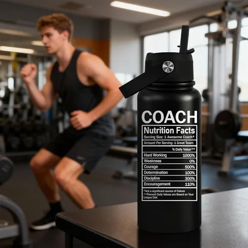 Vista 9 de Regalos de entrenador para hombres, baloncesto, fútbol, béisbol, softbol, gimnasia, danza, natación, entrenadores de natación, regalos - Botella