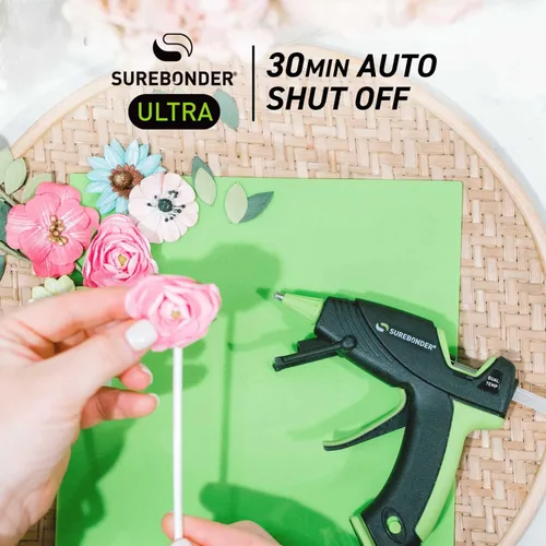 Vista 4 de Surebonder Mini pistola de pegamento caliente con doble temperatura y apagado automático, 20 vatios para calentamiento rápido y flujo de pegamento