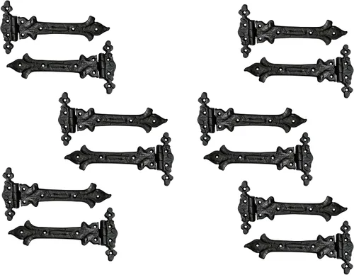 Vista 40 de Adonai Hardware Adonijah Bisagra falsa de aluminio para montaje frontal (6.5" x 12 Pack, Negro mate) para puertas de granero, puertas, armarios