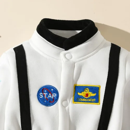Vista 2 de Disfraz de astronauta para bebé, niño y niña, traje de Halloween, enterizo espacial con capucha, mameluco con capucha, ropa de cosplay